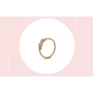 X Shaped Diamond Ring - <p style="line-height: 1.3;">
This chic, significant piece stylishly signifies the unseen thread linking us to our fated loved ones, symbolizing destiny's intersection. <br><br> Total diamond weight: 0.086 ct.
</p > - Lab Grown Diamond Fashion Ring - model wear view