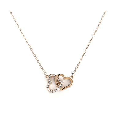 Pave Diamond Heart Necklace - <p style="line-height: 1.3;">
Discover our dazzling Pave Diamond Heart Necklace, featuring an enchanting heart-shaped pendant encrusted with a multitude of sparkling diamonds.  <br><br> Total diamond weight: 0.33ct.
</p > - Lab Grown Diamond Necklace - front