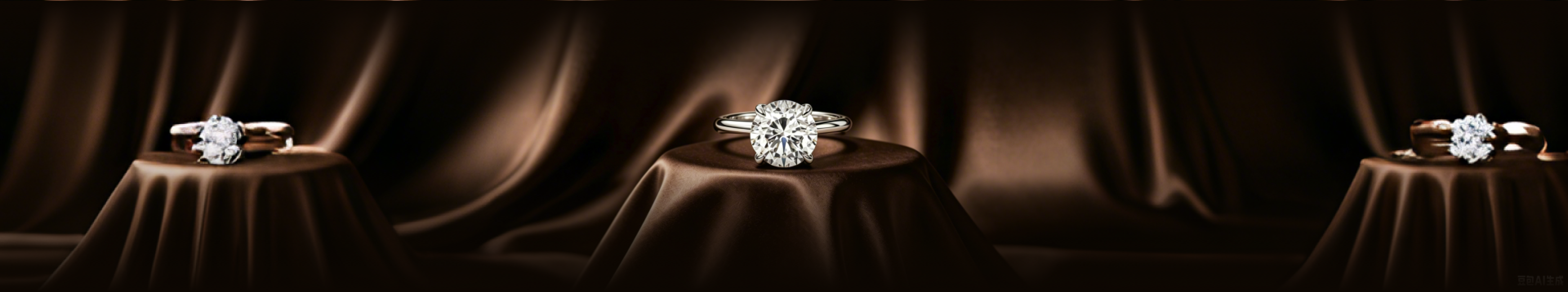 Diamond ring on satin