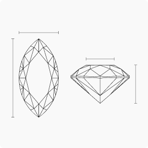 MARQUISE diamond proportions diagram