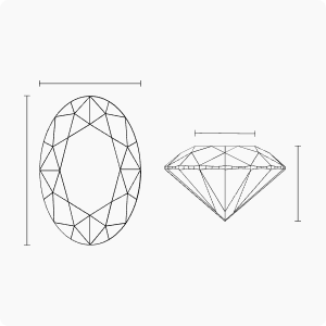 OVAL diamond proportions diagram