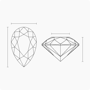PEAR diamond proportions diagram