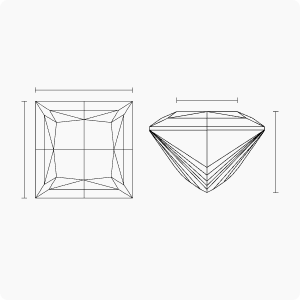 PRINCESS diamond proportions diagram