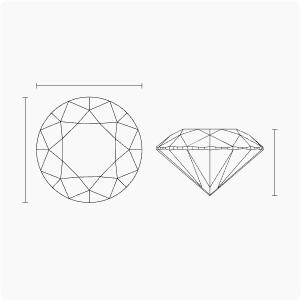 ROUND diamond proportions diagram