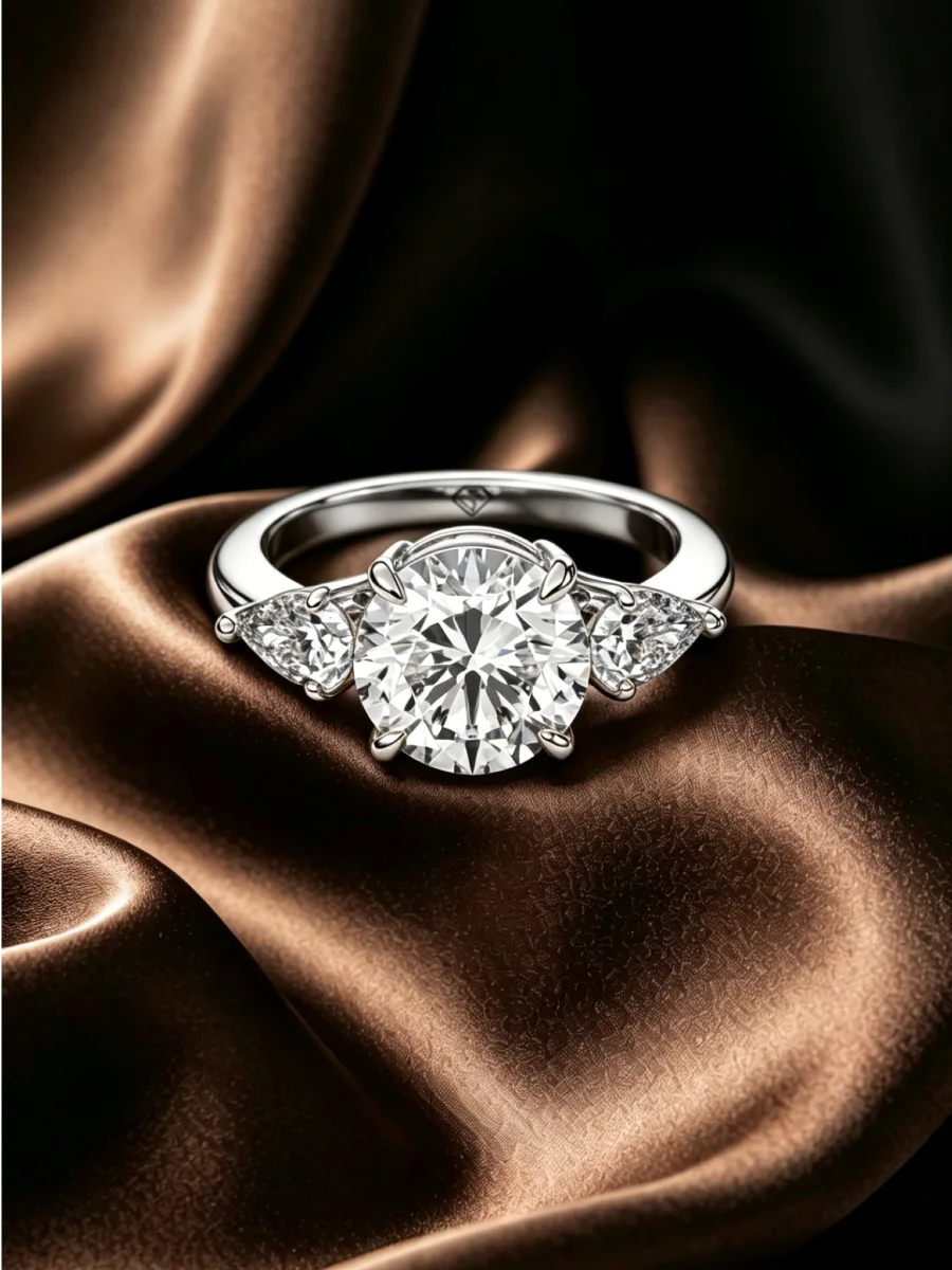 Three stone engagement ring